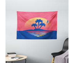 Tropical Land Horizon Wide Tapestry