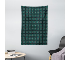 Retro Floral Motifs Tapestry