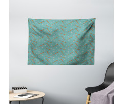 Bats and Balls Pattern Wide Tapestry