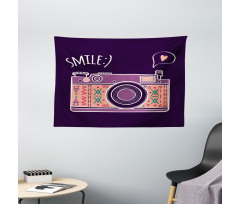 Vintage Old Camera Design Wide Tapestry