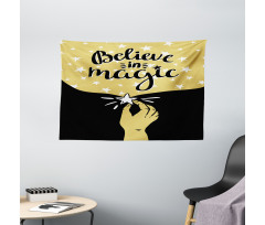 Believe in Magic Lettering Wide Tapestry