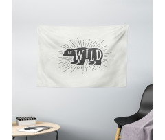 Woodland Bear Be Wild Phrase Wide Tapestry