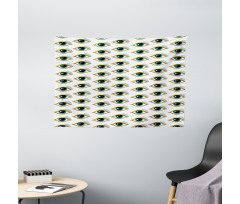 Pictogram Style Pattern Wide Tapestry