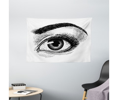 Female Eye Makeup Wide Tapestry