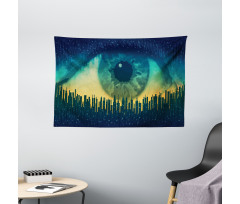 Surveillance Theme Motif Wide Tapestry