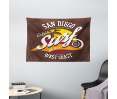 Surf Beach Grunge Design Wide Tapestry