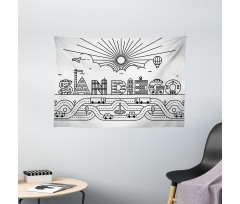 City Typography Letters Wide Tapestry