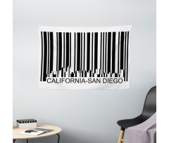 Barcode City Buildings Wide Tapestry