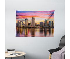 USA Downtown at Sunset Wide Tapestry