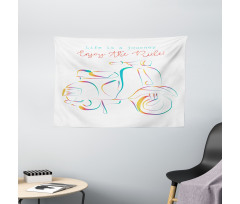 Colorful Motorbike Wide Tapestry