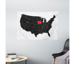 North America Map Design Wide Tapestry