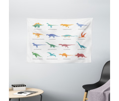 Jurassic Fossil Dinos Wide Tapestry