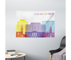 Colorful Urban City Sky Wide Tapestry