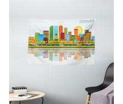 Denver Skyline Old Town Wide Tapestry