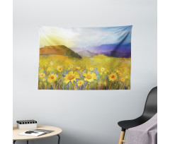Daisy Blossoming Meadow Wide Tapestry