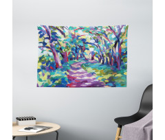 Woodland Nature Colorful Wide Tapestry