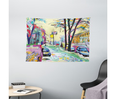 Contemporary Urban View Wide Tapestry