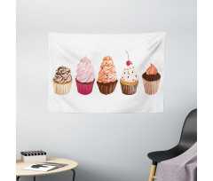 Cakes with Frosting Topping Wide Tapestry