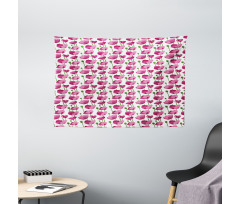 Delicate Spring Floral Art Wide Tapestry