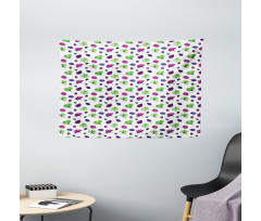 Watercolor Lilies Wide Tapestry