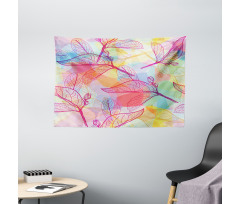 Colorful Abstract Foliage Wide Tapestry