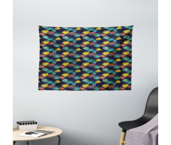 Colorful Tropical Foliage Wide Tapestry