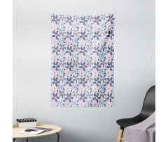 Polygonal Pastel Tone Petals Tapestry