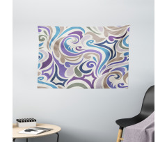 Funky Asymmetrical Shapes Wide Tapestry