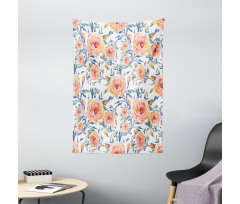 Blossoms with Aquarelle Effect Tapestry