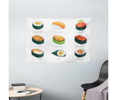 Exotic Japanese Cuisine Wide Tapestry