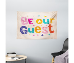 Cheery Colored Letters Wide Tapestry
