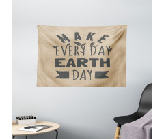 Typographic Words Earth Day Wide Tapestry
