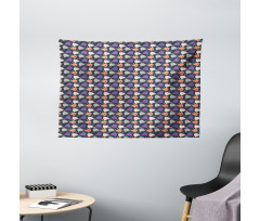 Spooky and Funny Dots Wide Tapestry