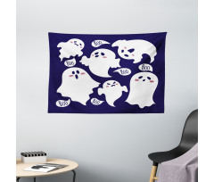 Scary Ghost Characters Boo Wide Tapestry