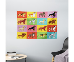 Different Breeds Animal Lover Wide Tapestry