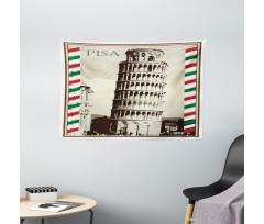 Vintage Famous Italian Tower Wide Tapestry