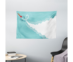 Acrobatic Flying Jets Doodle Wide Tapestry