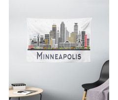 Doodle Minneapolis View Wide Tapestry