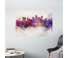 Grunge Splashes Cityview Wide Tapestry