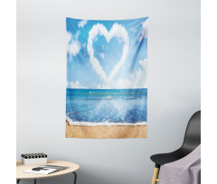 Clouds Heart Shape Tapestry