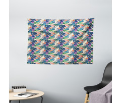 Flowers of Exotic Plants Wide Tapestry