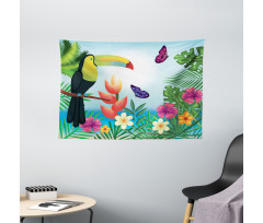 Paradise Flower Blossoms Wide Tapestry