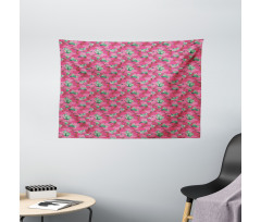 Flourishing Hibiscus Blooms Wide Tapestry