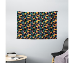 Artwork in Hawaiian Style Wide Tapestry