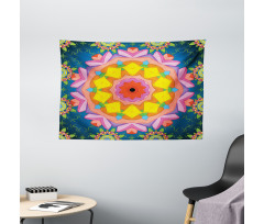 Petals in Vibrant Colors Wide Tapestry