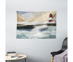 Stormy Sea Waves Wide Tapestry