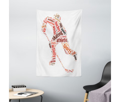 Man Silhouette with Words Tapestry