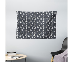 Simple Cartoon Giraffe Wide Tapestry