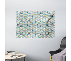 Abstract Forms Pastel Tones Wide Tapestry