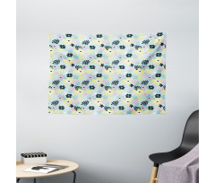 Pastel Tone Abstract Petals Wide Tapestry